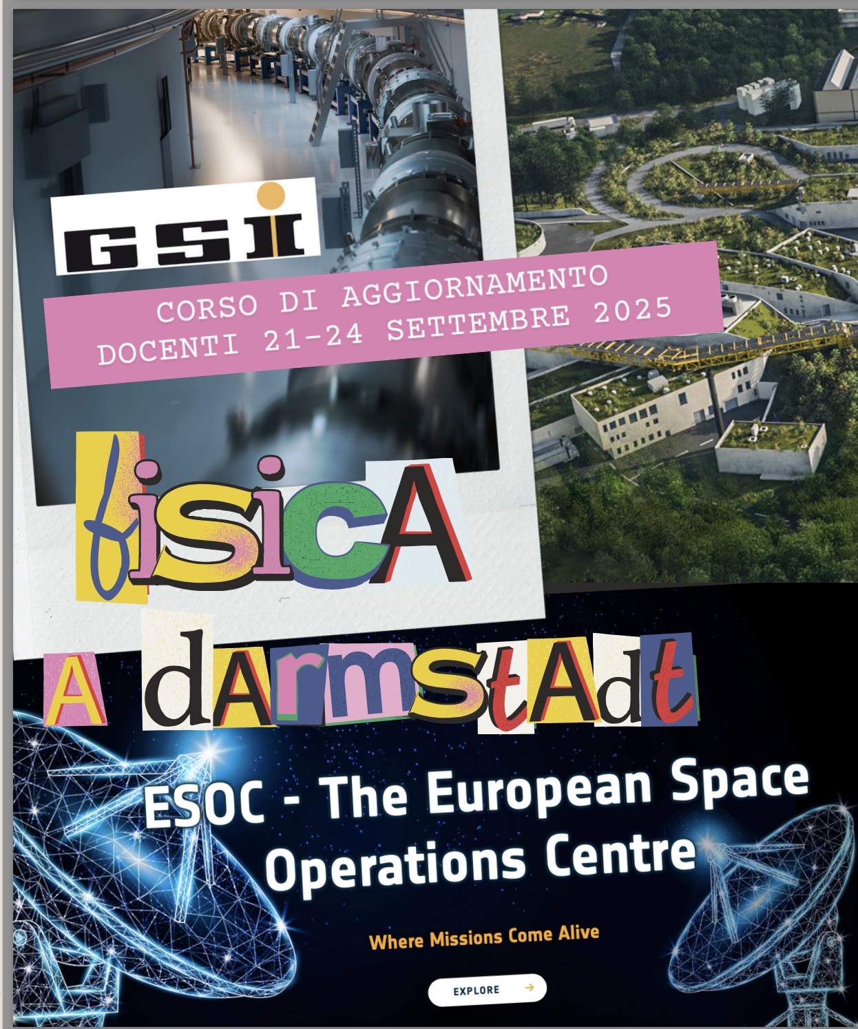 Fisica e Darmstadt: Centro ESOC/ESA e GSI